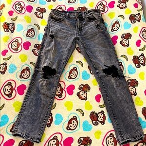 Distressed Black Jeans